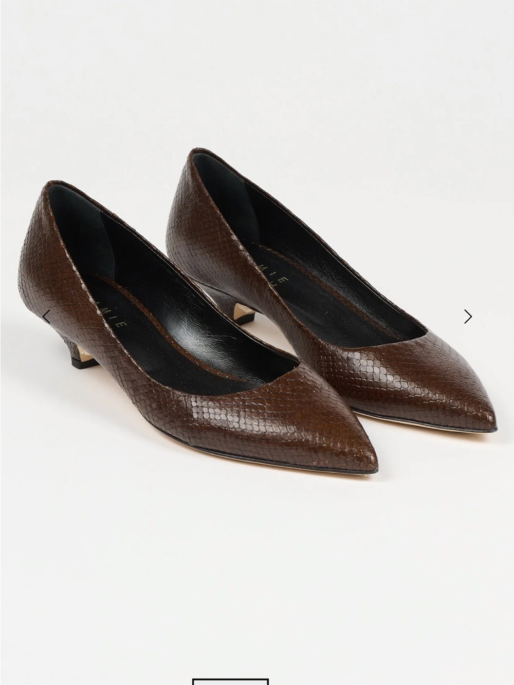 Jamie Haller Kitty Point Heel in Coffee Snake